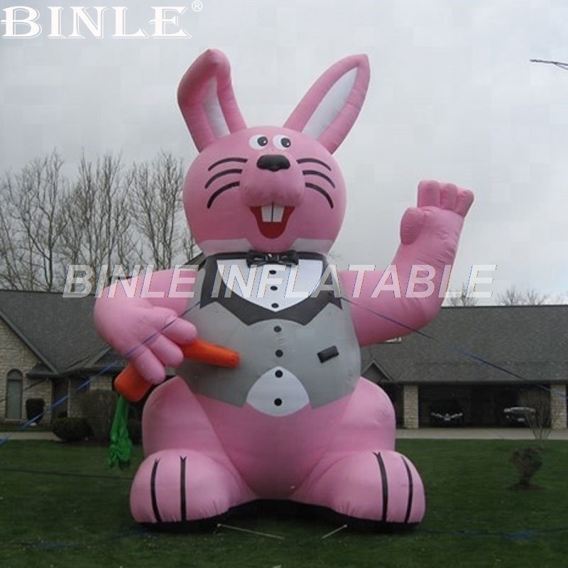 Giant Inflatable Easter Bunny Model With Carrot Outdoor Roof Top Promotional Holiday Decoration Durable Eyecatching - 2 Giant Inflatable Easter Bunny Model With Carrot Outdoor Roof Top Promotional Holiday Decoration Durable Eyecatching - 2