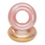 Rose Gold Bling Sparkling Adult Swimming Rings Inflatable Pool Float Handles Yellow Round Circle Ring Sr10