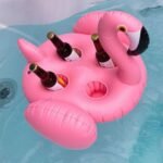 Rose Gold Pool Float Inflatable Flamingo Cup Holder 4 Holes Pink Coasters Cola Beverage Beach Water Fun Toys - 4