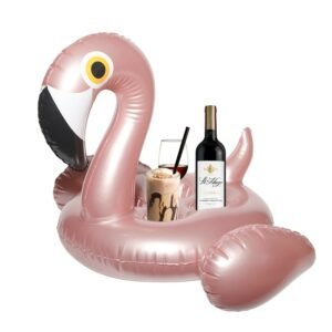 Rose Gold Pool Float Inflatable Flamingo Cup Holder 4 Holes Pink Coasters Cola Beverage Beach Water Fun Toys