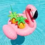 Rose Gold Pool Float Inflatable Flamingo Cup Holder 4 Holes Pink Coasters Cola Beverage Beach Water Fun Toys - 6