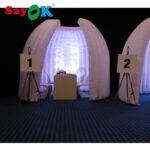 Sayok 2 5m 8 2ft Diameter Inflatable Wall With Light Attractive Portable White Dome For Business Promotion - 3