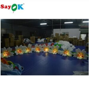 Sayok Giant 8ml 26ft Long Inflatable Flower Led With 16 Color Changing Lights For Wedding Decorations - 2