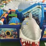 School Party Use Inflatable Fun City Park Bouncy Castle Jumping House Ocean World Sea Shark Combo Bouncer - 4