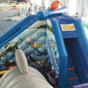 School Party Use Inflatable Fun City Park Bouncy Castle Jumping House Ocean World Sea Shark Combo Bouncer - 2