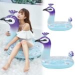 Sequins Peacock Inflatable Swimming Ring Water Circle Lovely Pool