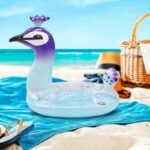 Sequins Peacock Inflatable Swimming Ring Water Circle Lovely Pool - 3