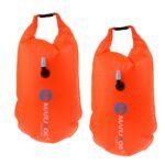 Set 2 Pvc Safety Inflatable Floating Dry Storage Bag Float & Belt For Open Water Swimming Kayak Sup Diving