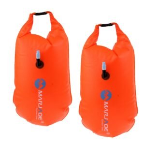 Set 2 Pvc Safety Inflatable Floating Dry Storage Bag Float & Belt For Open Water Swimming Kayak Sup Diving
