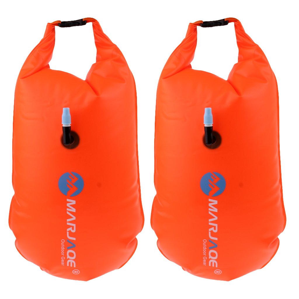 Inflatable Safety Floating Dry Storage Bag Set Pvc Ideal For Open Water Swimming Kayaking Sup Diving Includes 2 Bags Belt - 5