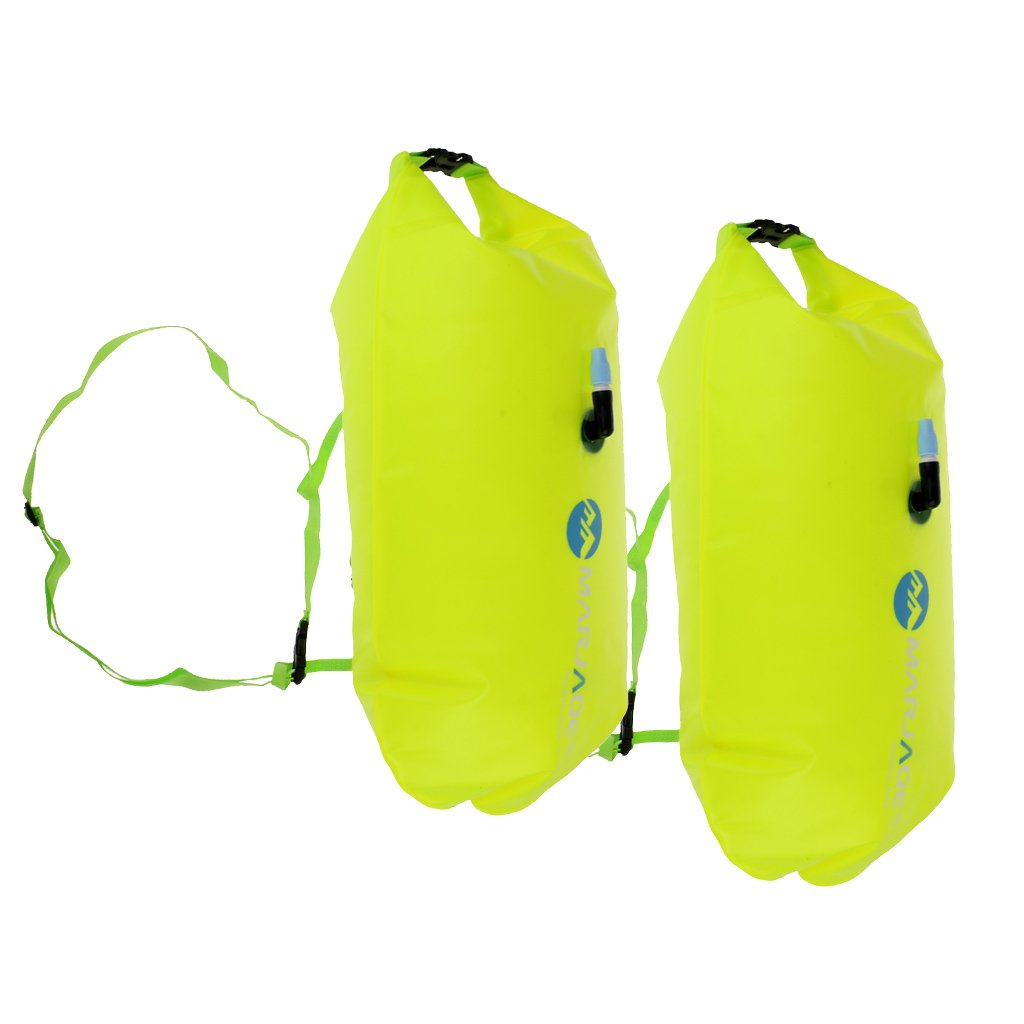 Inflatable Safety Floating Dry Storage Bag Set Pvc Ideal For Open Water Swimming Kayaking Sup Diving Includes 2 Bags Belt - 6