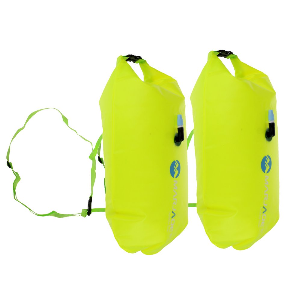Inflatable Safety Floating Dry Storage Bag Set Pvc Ideal For Open Water Swimming Kayaking Sup Diving Includes 2 Bags Belt - 3