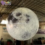 Solar System 3m Inflatable Moon Replica Hanging Light Decor For Planetarium - 4