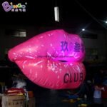 Special Designed 1 2m Inflatable Red Lips Air Blow Inkjet Light Model Valentine's Day Or Wedding Party Toys - 4