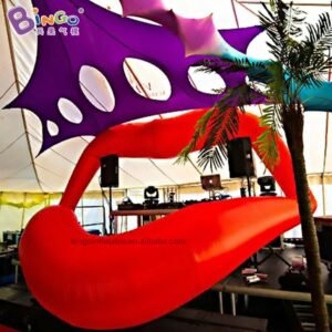 Special Designed 1 2m Inflatable Red Lips Air Blow Inkjet Light Model Valentine's Day Or Wedding Party Toys - 2