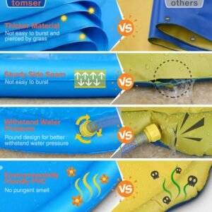 Splash Pad Sprinkle Play Mat For Kids Fun Summer Outdoor Party Water Toy Extra Large Sprinkler Pool - 2