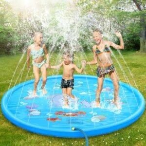 Splash Pad Sprinkle Play Mat For Kids Fun Summer Outdoor Party Water Toy Extra Large Sprinkler Pool
