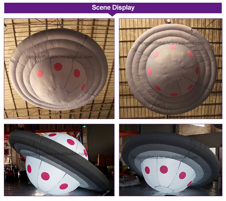 Durable 2m Ledlit Inflatable Ufo Space Model Hanging Spaceship Toy For Educational Play And Promotions - 1