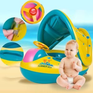 Summer Baby Swimming Pool Inflatable Swim Float Water Fun Toys Ring Seat Boat Kids Beach Sport
