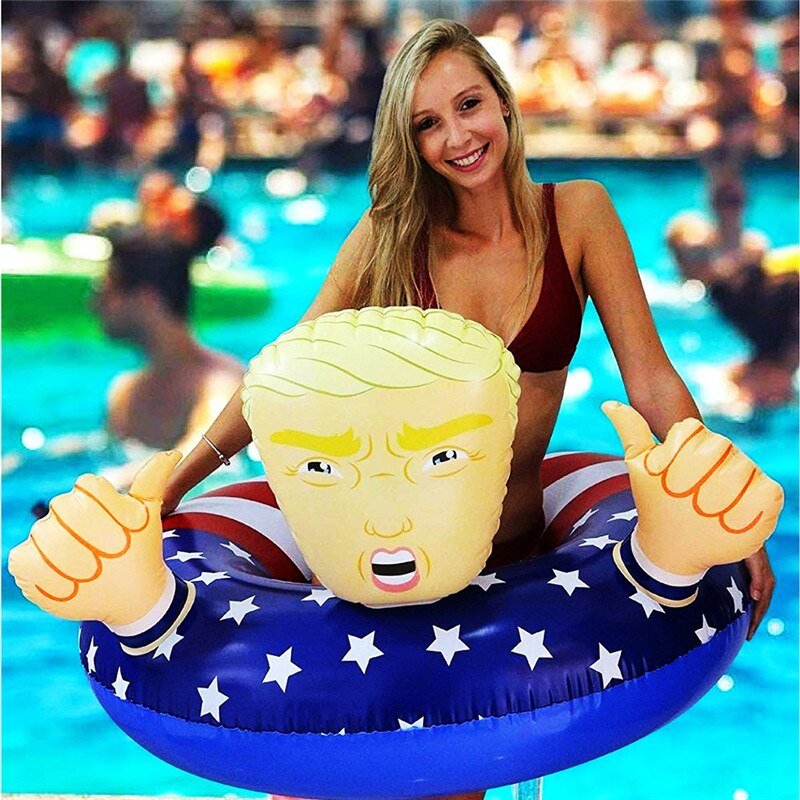 Summer Inflatable Trump Circle Water Bed Swimming Ring Thickened Oversized Pool Party Rings Float