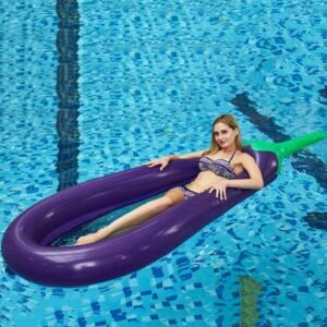 Summer Swimming Pool Floating Inflatable Big Eggplant Leisure Water Row Adult Comfortable