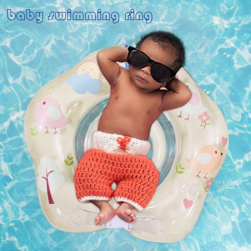 Summer Baby Inflatable Swimming Ring With Neck Collar Pool Safety Float Cartoon Design For borns - 4