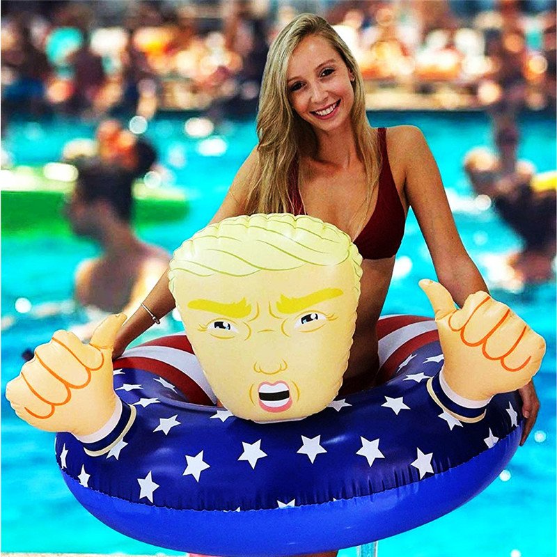 Oversized Summer Inflatable Trump Pool Float Thickened Water Bed Swimming Ring For Pool Parties - 9