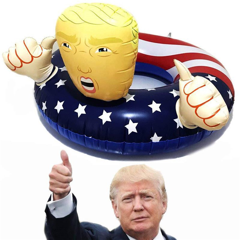 Oversized Summer Inflatable Trump Pool Float Thickened Water Bed Swimming Ring For Pool Parties - 11