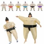 Sumo Wrestler Costume Inflatable Suit Blow Up Outfit Cosplay Halloween Carnival Party Dress For Girls Boys Man Woman - 4