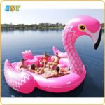 Super Giant Water Toys Pool Fun Raft Inflatable Pink Flamingo Float Island On Lake For 6 - 3