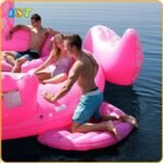 Super Giant Water Toys Pool Fun Raft Inflatable Pink Flamingo Float Island On Lake For 6 - 5