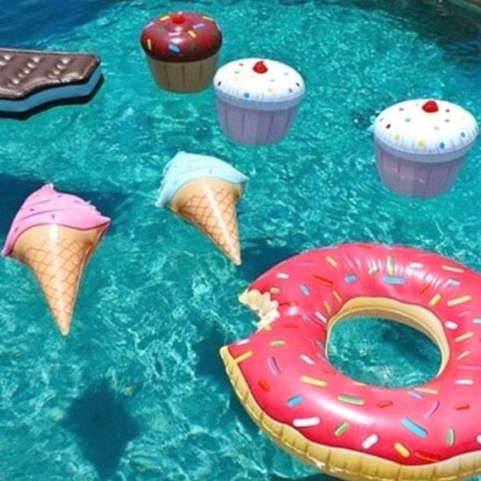 Inflatable Ice Cream Swim Ring Kids Pool Float Toy Water Fun Game Birthday Party Decorations - 3