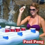 Swimming Float Pool Inflatable Toys 24-hole Beer Pong Table With Cooler Mattress - 2