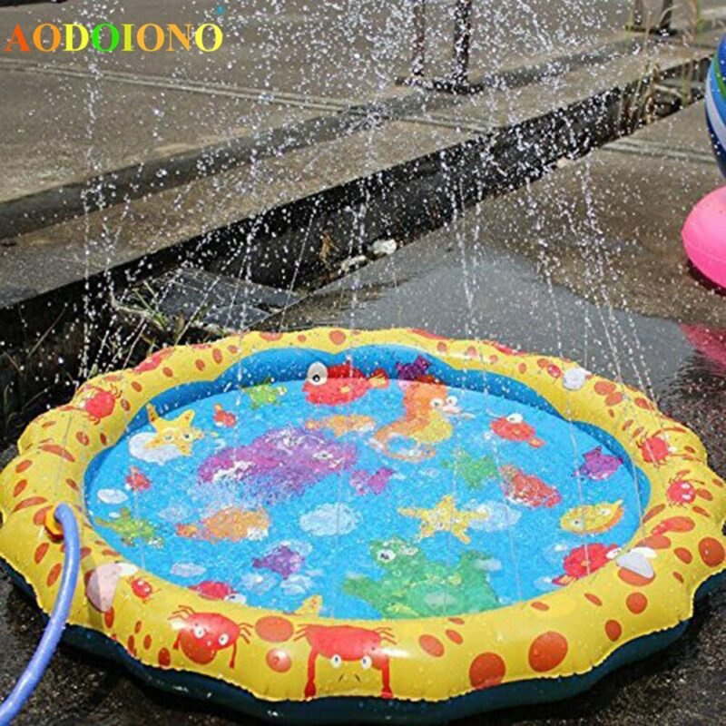 Swimming Pool Baby Squirt Fun Outdoor Splash Water Spray Mat For Lawn Beach Play Game Sprinkler