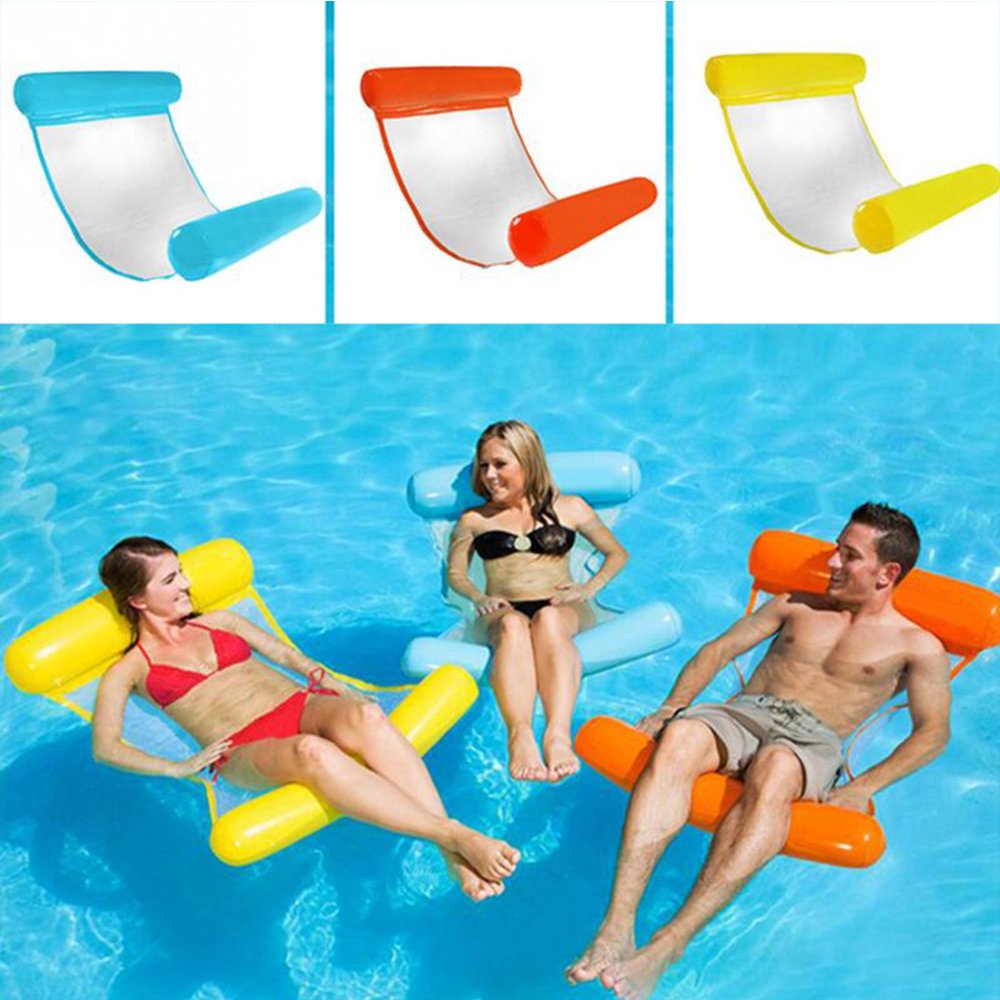 Floating Inflatable Hammock 130x73cm Luxury Swim Ring Water Lounger For Pool Beach Relaxation - 4