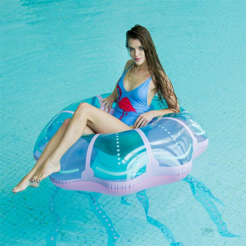 Summer Fun Transparent Jellyfish Inflatable Pool Float Water Party Raft Swimming Mattress Holiday Toy Chair - 3 Summer Fun Transparent Jellyfish Inflatable Pool Float Water Party Raft Swimming Mattress Holiday Toy Chair - 3