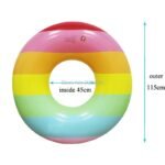 Tropical Palm Tube Float 115cm Giant Rainbow Inflatable Swimming Ring Pool Floating Water Party Toy - 6