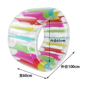 Water Toys Balls Colorful Giant 100cm Inflatable Wheel Roller Pool Float Party Beach Ball Fun For Kids Children - 2