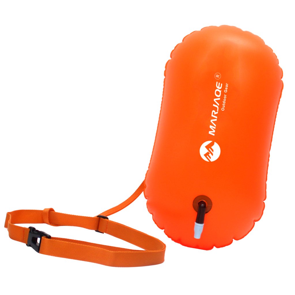 Open Sea Pool Safety Inflatable Swim Buoy Orange Water Sports Flotation Device - 3 Open Sea Pool Safety Inflatable Swim Buoy Orange Water Sports Flotation Device - 3