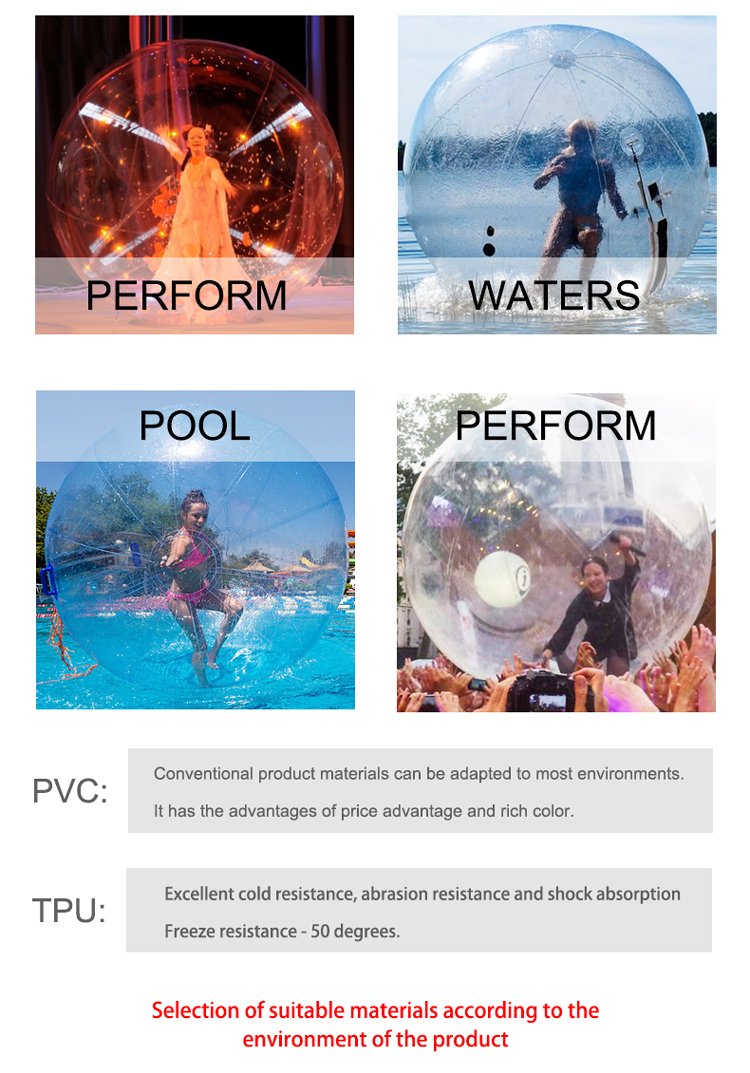 Inflatable Water Walking Ball Zippersealed Beach Sphere Ideal For Running Walking Rentals - 2