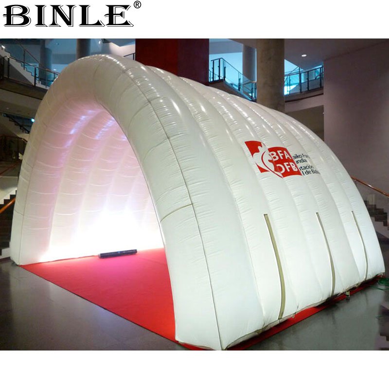 White Led Inflatable Tunnel Tent Illuminated Party Event Entrance Durable Weatherresistant - 2
