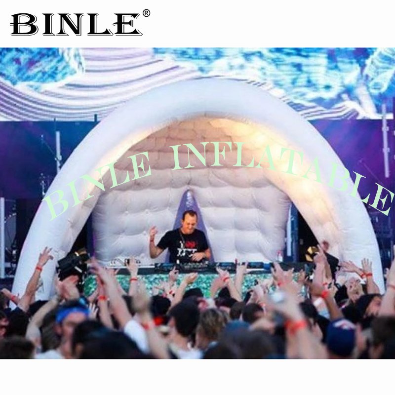 White Oxford Inflatable Dj Booth Portable Half Dome Design Perfect For Night Club Stage Decorations - 1 White Oxford Inflatable Dj Booth Portable Half Dome Design Perfect For Night Club Stage Decorations - 1