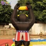 4 Meters High Inflatable Orangutan With Missile For Amusement Park Decorcation Blow Up Display Toys - 4