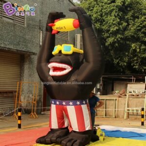 4 Meters High Inflatable Orangutan With Missile For Amusement Park Decorcation Blow Up Display Toys - 2