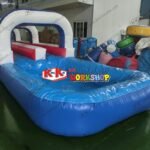 With A Pool Of Double Inflatable Water Slide Slip And - 2