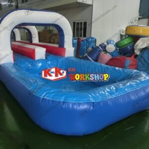 With A Pool Of Double Inflatable Water Slide Slip And - 2