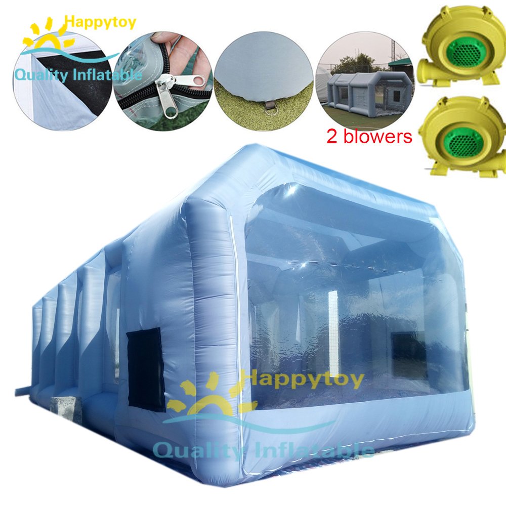 Portable Inflatable Spray Paint Booth Tent With Dual Air Blowers And Filter For Automotive Use - 8
