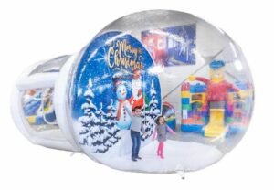 4m & 1 5m Custom Made Inflatable Snow Globe For Commercial Bubble Tent Christmas Decoration