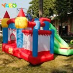 Yard Inflatable House Trampoline Bounce Castle With Slide Home Use Park Bouncer For Children Outdoors Games - 4