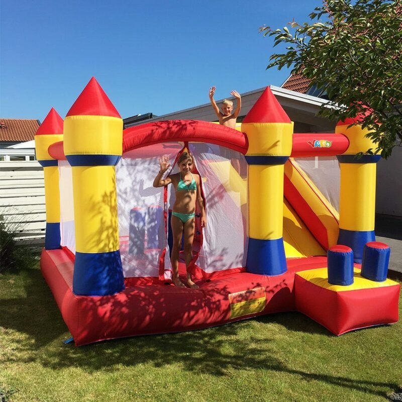 Yard Large Inflatable Bouncer Trampoline With Obstacle Slide 4x3 8x2 5m Outdoors Home Use Pvc Oxford Christmas Gift Ship Express
